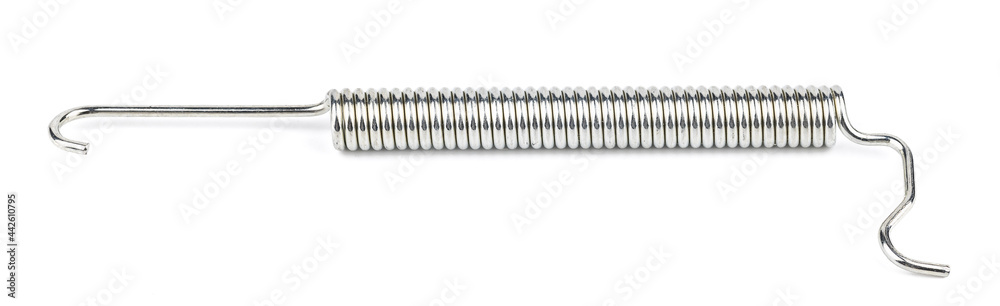 drum brake hardware repair part isolated on white background. brake spring cut out drum brake hardware repair part isolated on white background. brake spring cut out