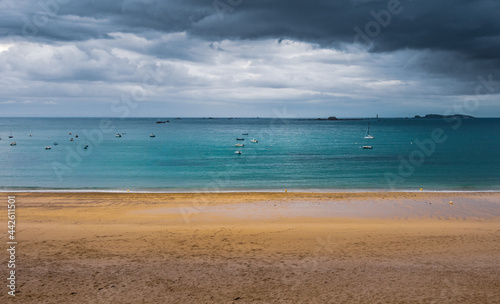 Dark sky on the beach in Brittany