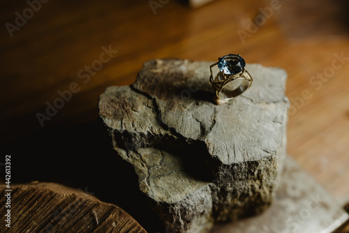 Detail of a ring with gem photo