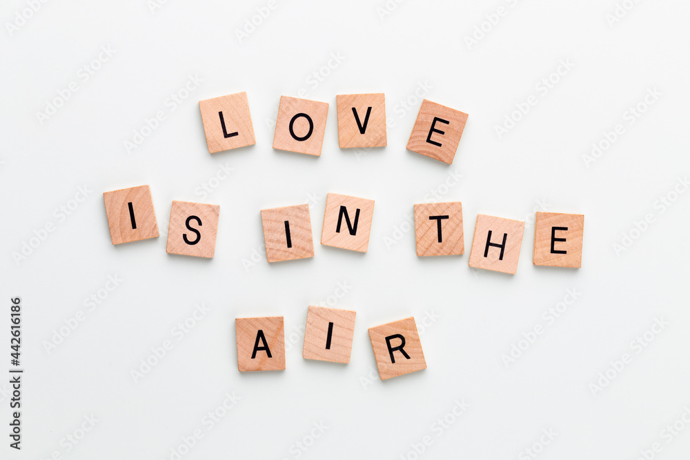 Wooden blocks in a pastel board with the text. Wooden blocks in a pastel board with the text.