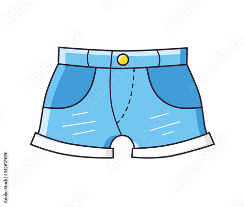 Jeans shorts isolated cartoon vector