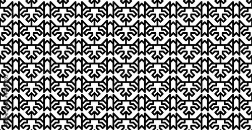 Seamless pattern repeating design with geometric shapes.