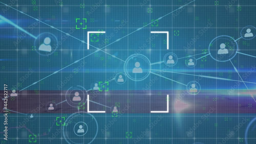 Animation of networks of connections and data processing over grid Animation of networks of connections and data processing over grid