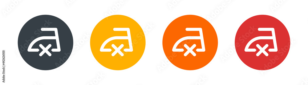 No iron icon. Laundry symbol isolated on white background. Appliance concept No iron icon. Laundry symbol isolated on white background. Appliance concept