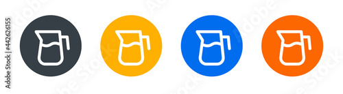 Glass jug, pitcher icon vector set. Container for drink symbol