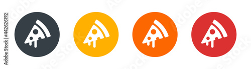 Pizza slice icon. Symbol of food and drink, fast food sign