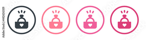 Wedding ring icon vector illustration. Engagement concept