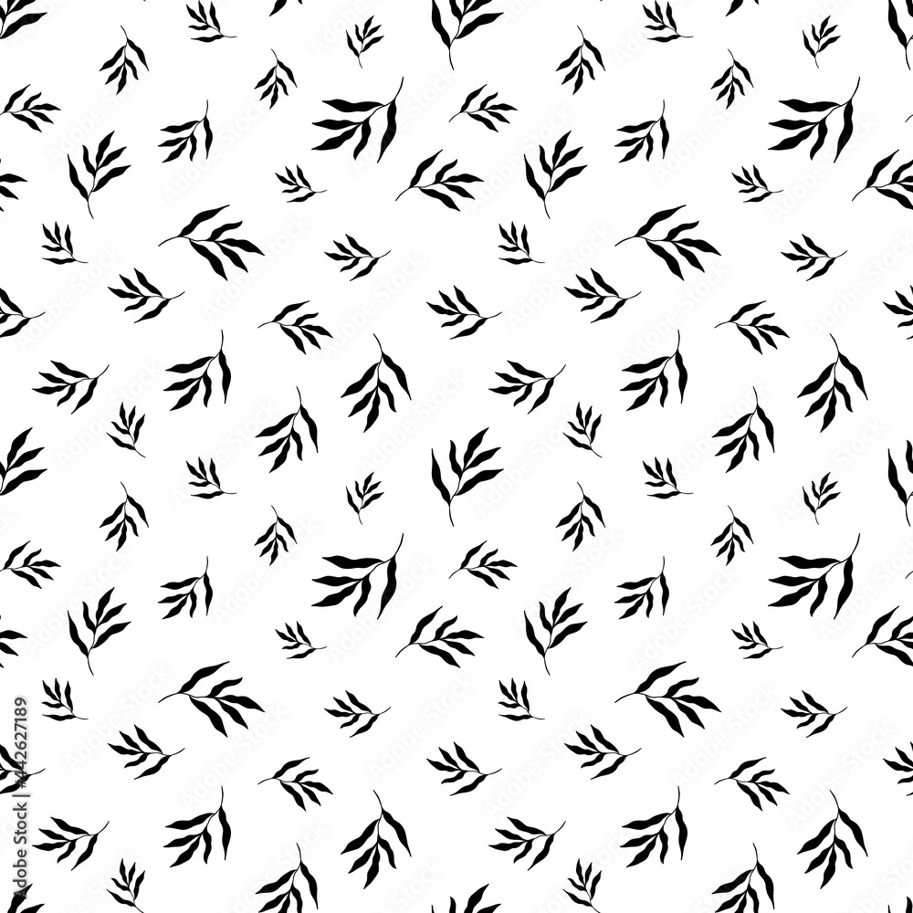 tropical leaf pattern. Black and white pattern tropical leaf pattern. Black and white pattern