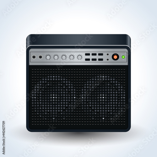 Guitar amplifier realistic vector icon