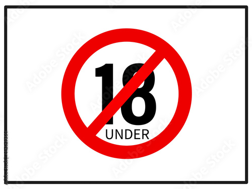age restriction sign, illustration image