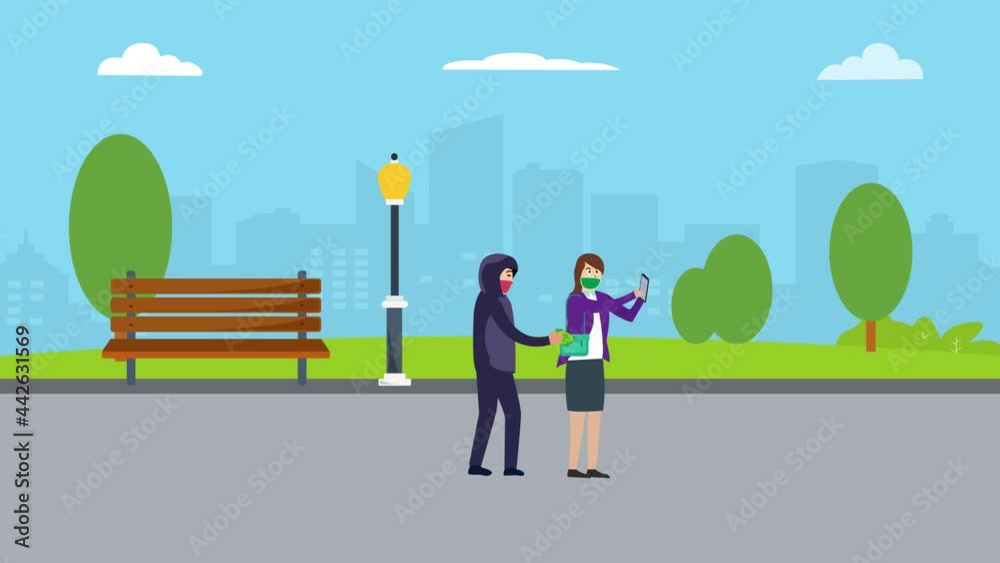 Thief stealing money from bag of careless woman Thief stealing money from bag of careless woman