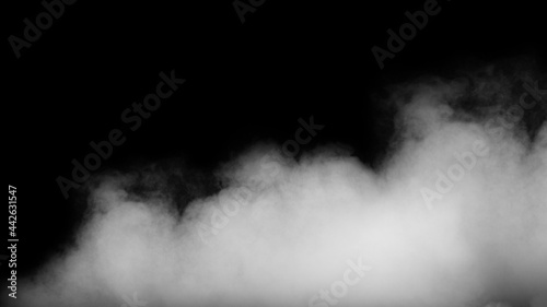 Fog or white smoke on a black background