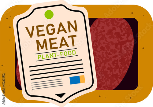 ヴィーガン・菜食主義者のための代用肉のイラスト