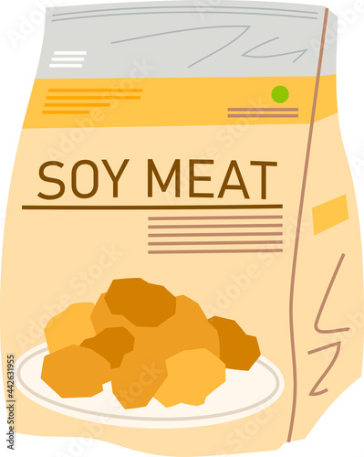 ヴィーガン・菜食主義者のための代用肉のイラスト