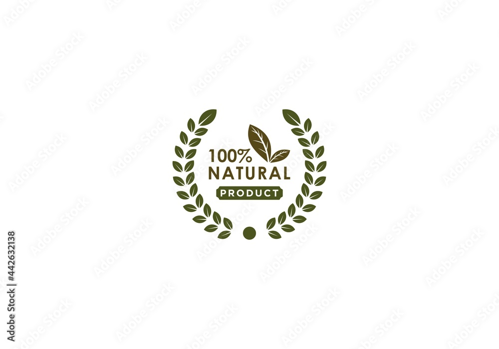 Obraz premium logo for natural products in white background