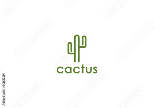 cactus logo simple in white background