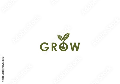 tree growth logo, with a tree in a unique and simple letter O