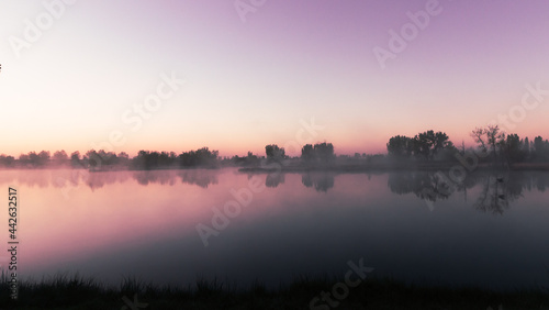 Colorful sunrise over a Lake 