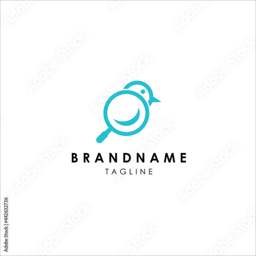 Free Download bird vector logo and magnifying glass. as a search mark. - GFXLoad