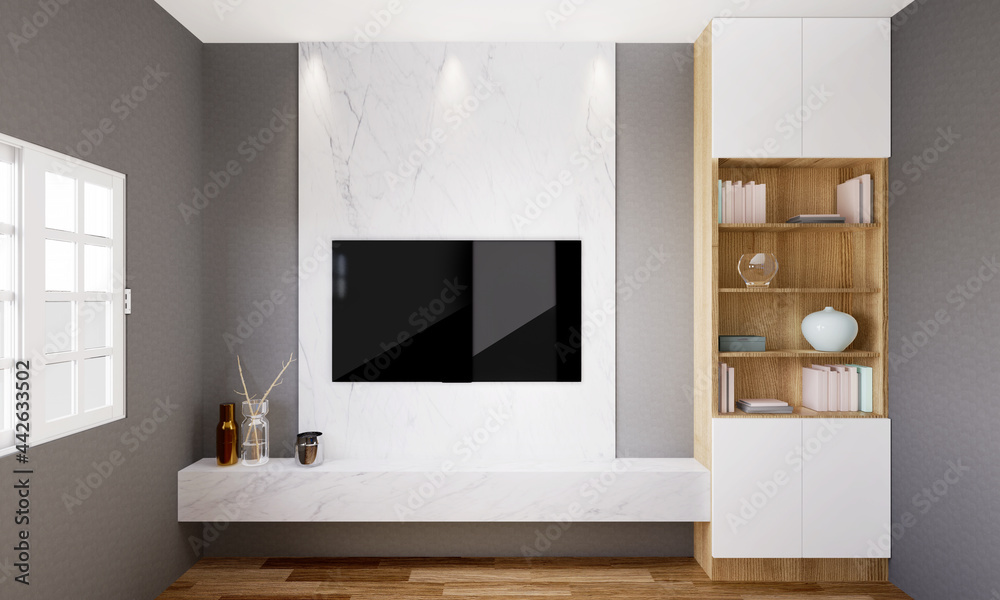 Fototapeta premium Living room with TV and furniture