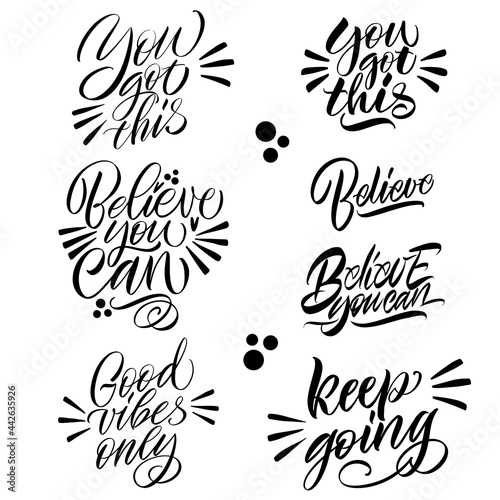 Wallpaper Mural Good Vibes and positive thoughts letterings and other elements. Great lettering and calligraphy for greeting cards, stickers, banners, prints and home interior decor. Isolated vector Torontodigital.ca