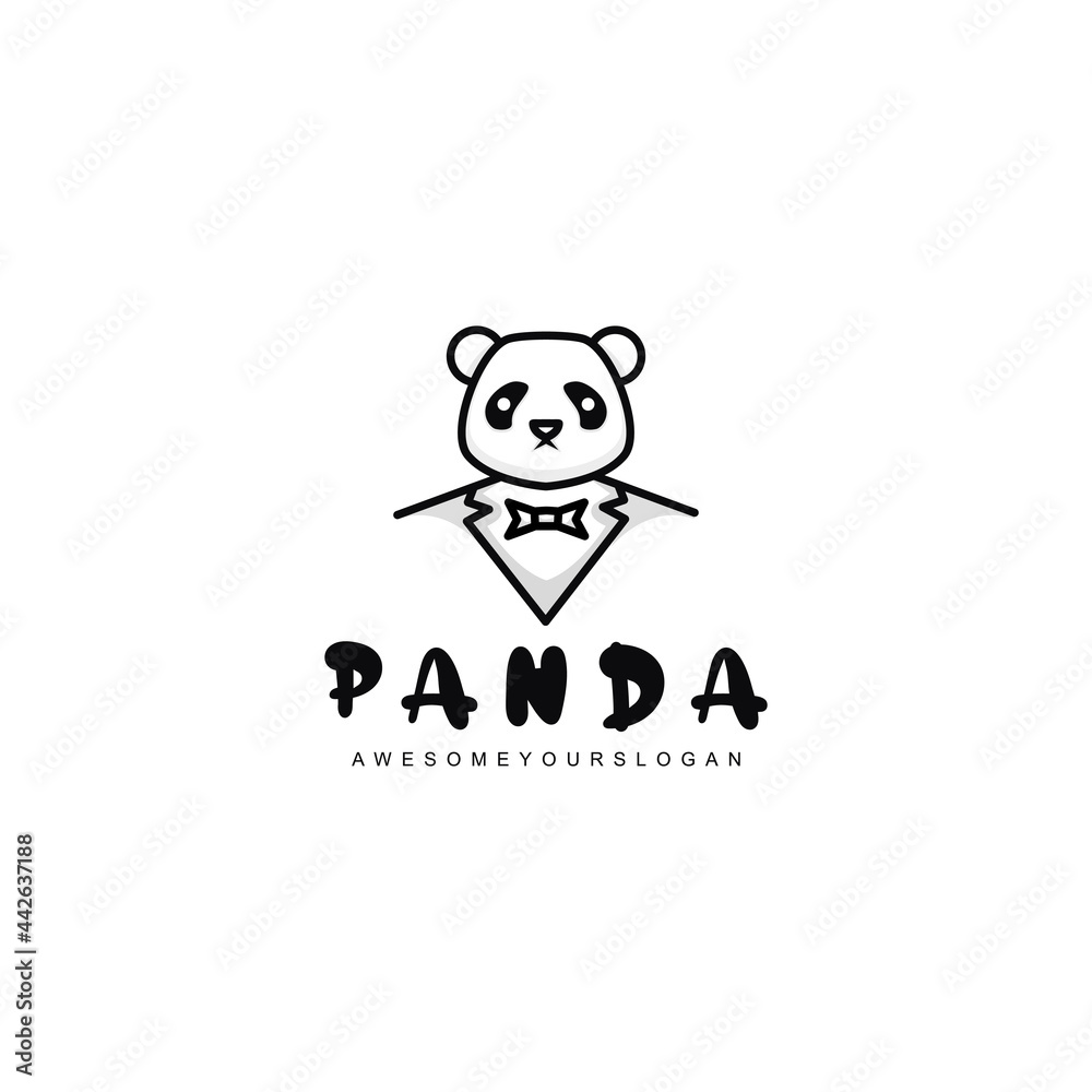 panda cute logo design ilustration panda cute logo design ilustration