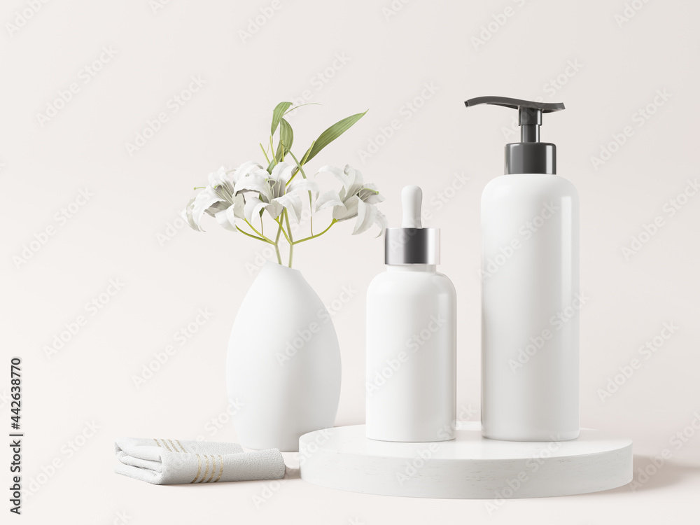 Pump bottle for cream or perfume on white background. Pump bottle for cream or perfume on white background.