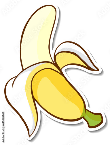 Sticker design with a banana isolated