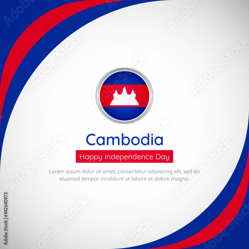 Abstract Cambodia country flag background with creative happy independence day of Cambodia vector illustration