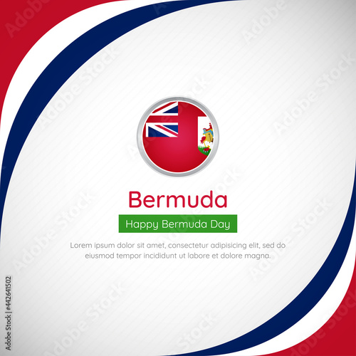 Abstract Bermuda country flag background with creative happy Bermuda day vector illustration