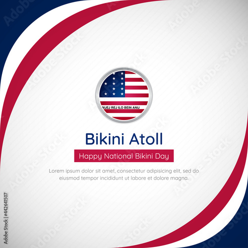 Abstract Bikini Atoll country flag background with creative happy national day of Bikini Atoll vector illustration photo