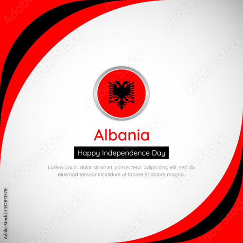 Abstract Albania country flag background with creative happy independence day of Albania vector illustration