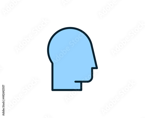 Head line icon. High quality outline symbol for web design or mobile app. Thin line sign for design logo. Color outline pictogram on white background