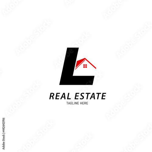 letter l,  Real estate logo design template vector