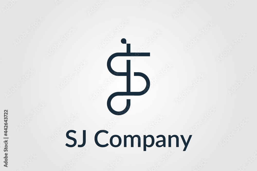 vector monogram combination letter J and S in white background usable logo for business personal signature, industry, company logo design illustration template vector monogram combination letter J and S in white background usable logo for business personal signature, industry, company logo design illustration template