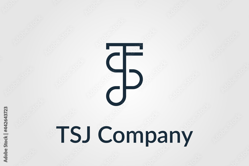 vector monogram combination letter T S and J in white background usable logo for business personal signature, industry, company logo design illustration template vector monogram combination letter T S and J in white background usable logo for business personal signature, industry, company logo design illustration template
