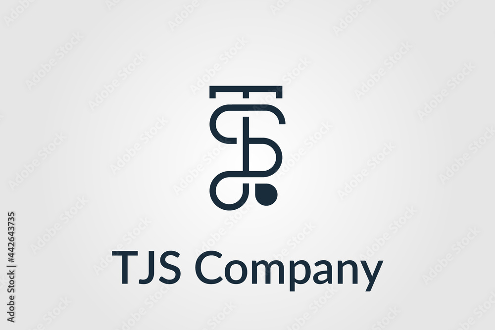 vector monogram combination letter TJand S in white background usable logo for business personal signature, industry, company logo design illustration template vector monogram combination letter TJand S in white background usable logo for business personal signature, industry, company logo design illustration template