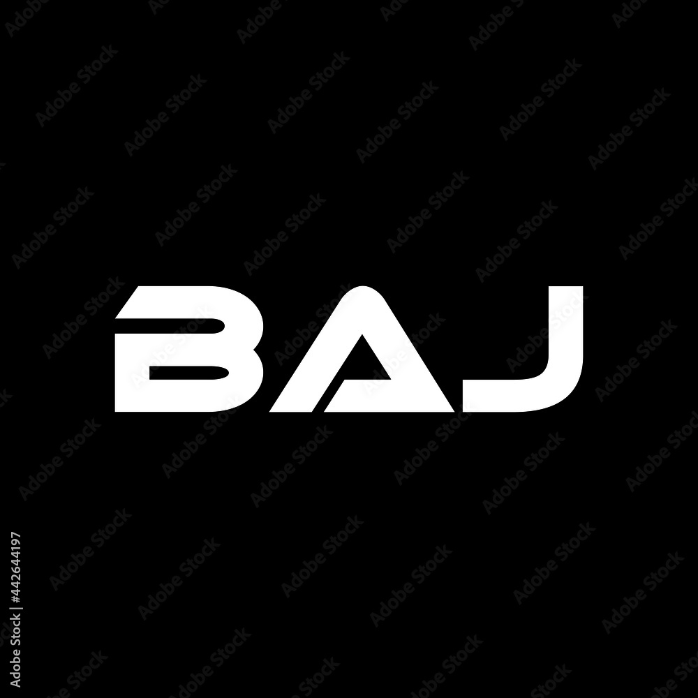 BAJ letter logo design with black background in illustrator, vector logo modern alphabet font overlap style. calligraphy designs for logo, Poster, Invitation, etc. BAJ letter logo design with black background in illustrator, vector logo modern alphabet font overlap style. calligraphy designs for logo, Poster, Invitation, etc.