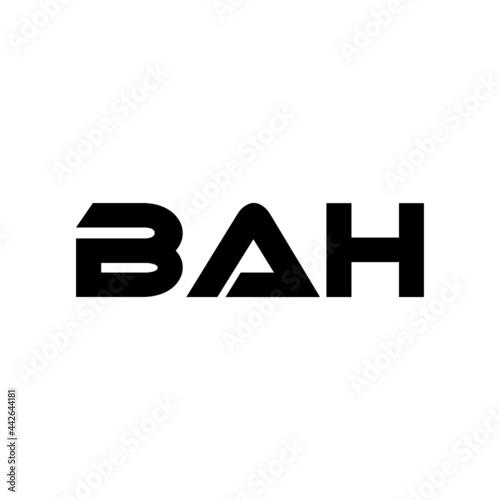BAH letter logo design with white background in illustrator, vector logo modern alphabet font overlap style. calligraphy designs for logo, Poster, Invitation, etc. photo