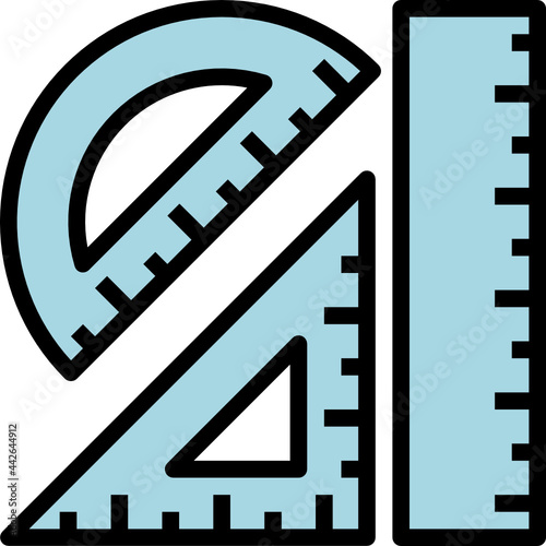 rulers color outline icon