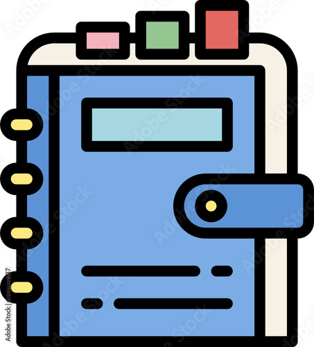 organizer notebook color outline icon