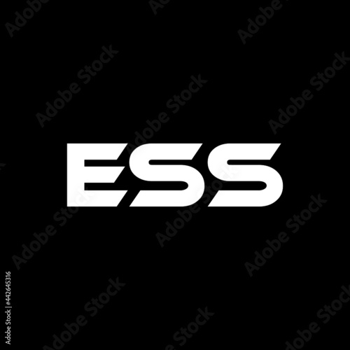 ESS letter logo design with black background in illustrator, vector logo modern alphabet font overlap style. calligraphy designs for logo, Poster, Invitation, etc.