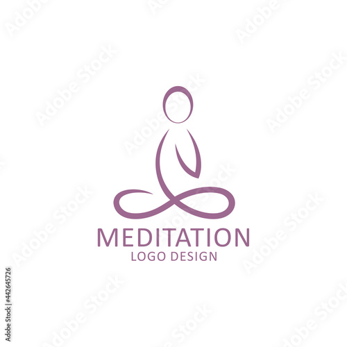 ABSTRACT PEOPLE MEDITATION LOGO VECTOR BALANCE PHYSICAL AND SPIRITUAL HEALTH