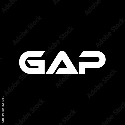 GAP letter logo design with black background in illustrator, vector logo modern alphabet font overlap style. calligraphy designs for logo, Poster, Invitation, etc.