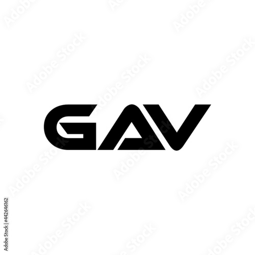 GAV letter logo design with white background in illustrator, vector logo modern alphabet font overlap style. calligraphy designs for logo, Poster, Invitation, etc. photo