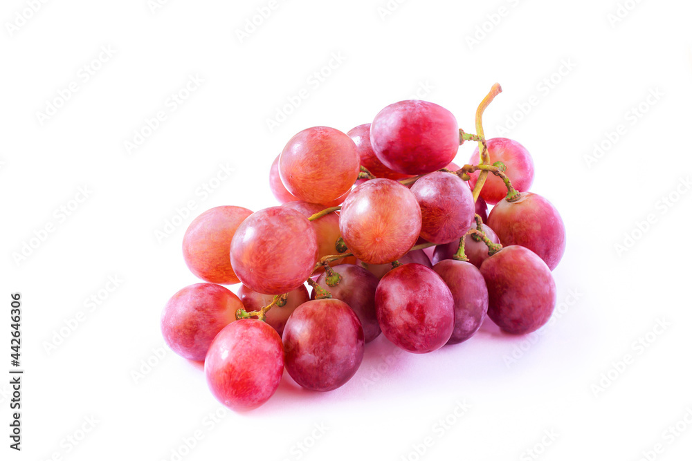 An image isolated grape red vine branch white background. An image isolated grape red vine branch white background.