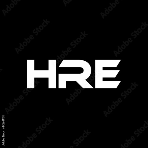 HRE letter logo design with black background in illustrator, vector logo modern alphabet font overlap style. calligraphy designs for logo, Poster, Invitation, etc. photo