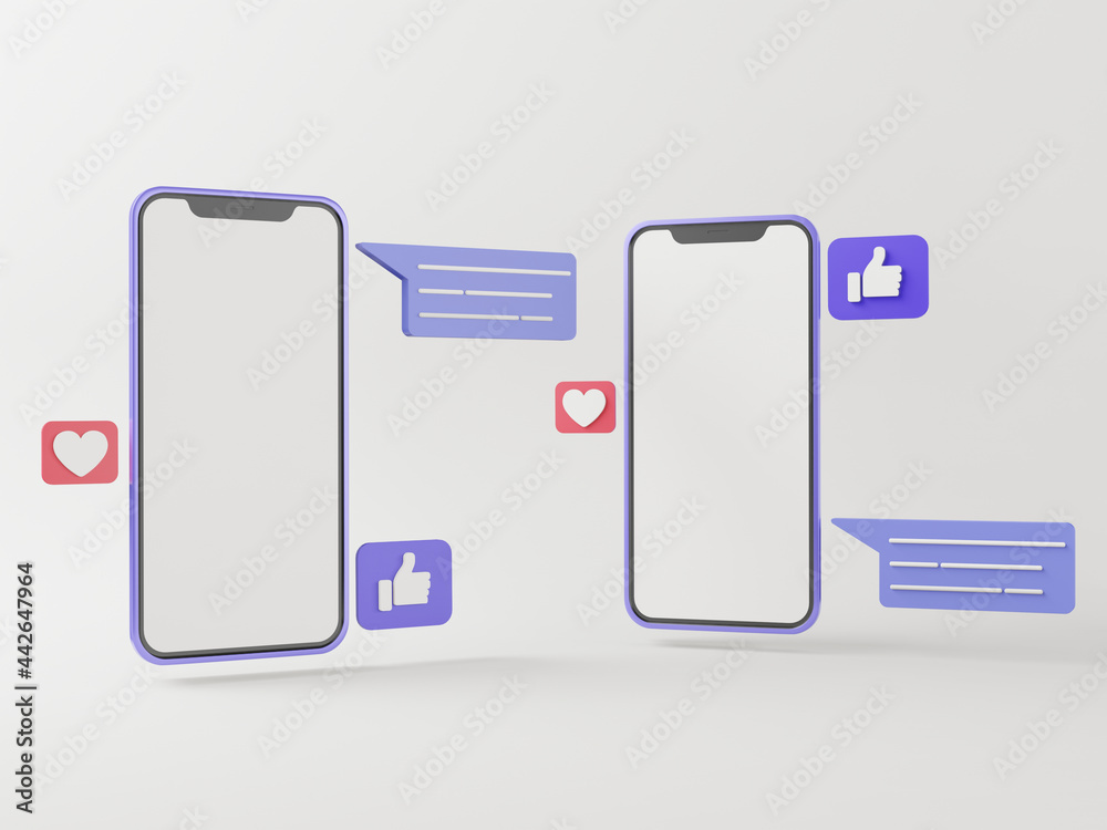 Mobile phone on pastel background with 3d graphics. Mobile phone on pastel background with 3d graphics.