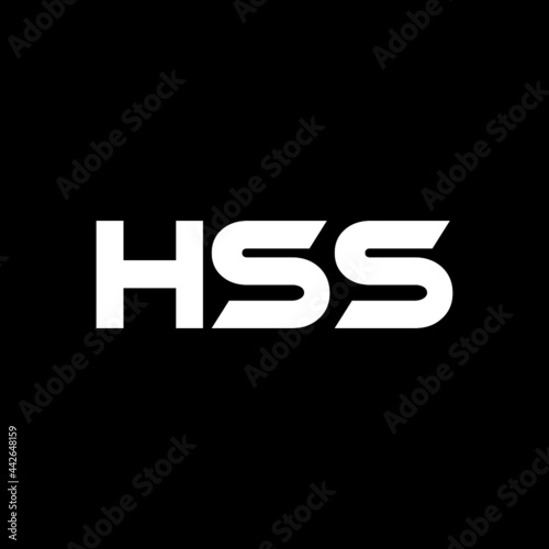 HSS letter logo design with black background in illustrator, vector logo modern alphabet font overlap style. calligraphy designs for logo, Poster, Invitation, etc. photo