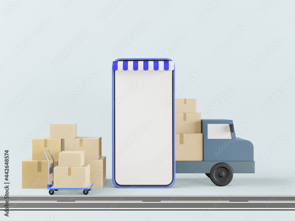Mobile phone on pastel background with 3d graphics. Mobile phone on pastel background with 3d graphics.